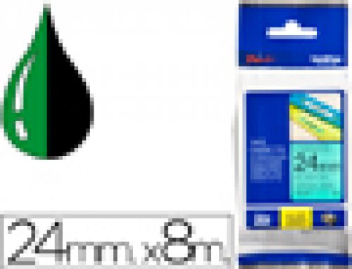 Fita brother tz-751 laminada verde-preto 24mm x 8m , Brother , 44466 , 4977766692434
